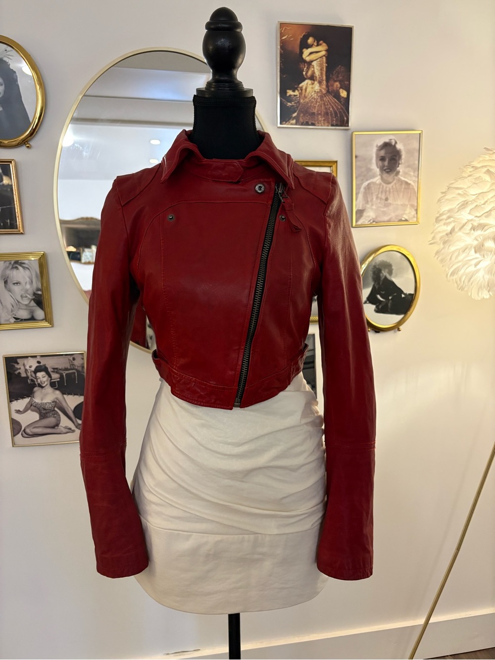Mackage Red Lamb Leather Jacket